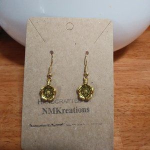4/$25 GOLD COLOR FLOWER EARRINGS- NEW